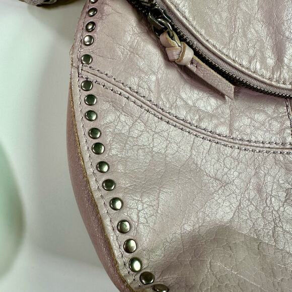 The Sak Women's Light Mauve Leather Silverlake Studded Crossbody Bag Purse - Picture 3 of 13